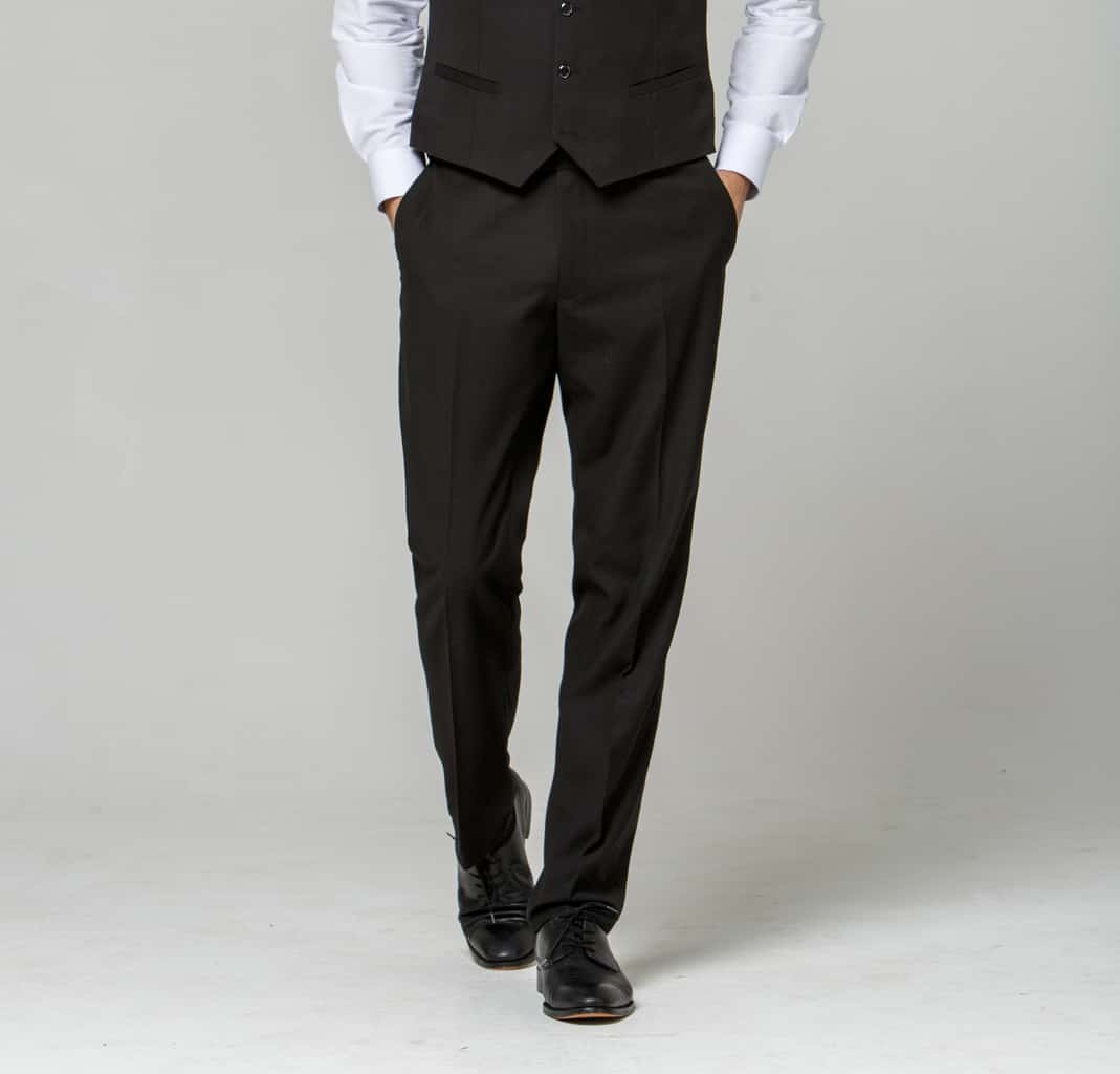 Black 3 piece morning suit to hire with grey double breasted waistcoat   Rathbones Tailor