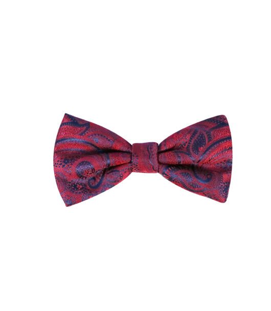 Burgundy Paisley Silk Bowtie