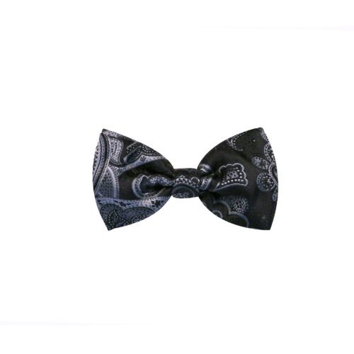 Charcoal Paisley Silk Bowtie