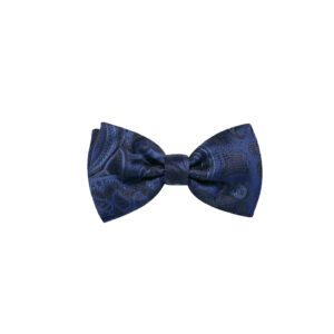 Navy Paisley Silk Bowtie