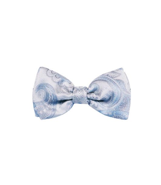 Sky Blue Paisley Silk Bowtie