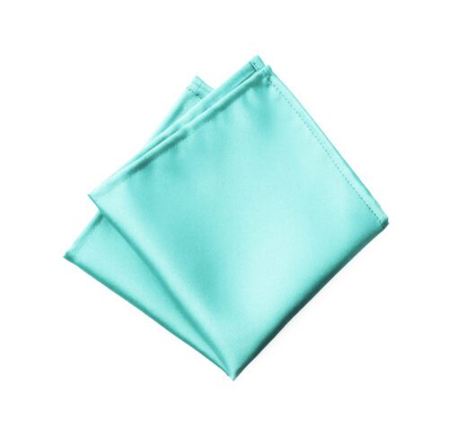 Fellini Plain Aqua Pocket Square