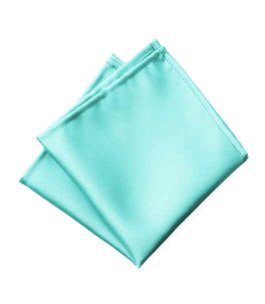 Fellini Plain Aqua Pocket Square