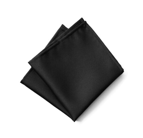 Fellini Plain Black Pocket Square