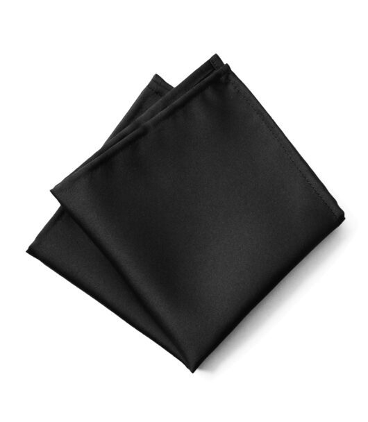 Fellini Plain Black Pocket Square