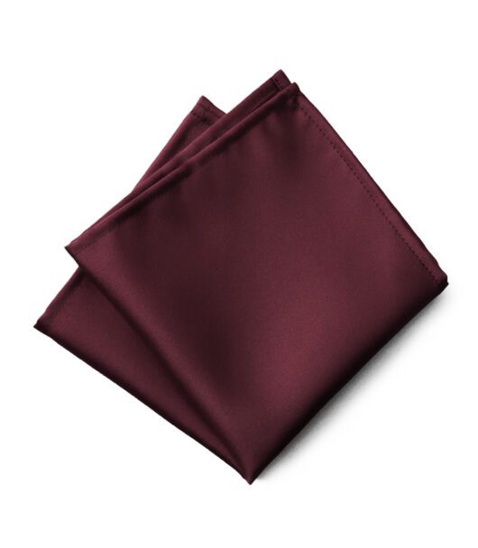 Fellini Plain Burgundy Pocket Square