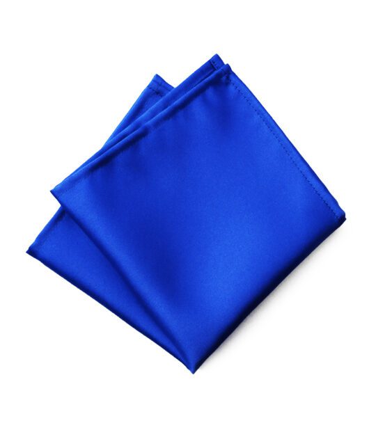 Fellini Plain Cobalt Blue Pocket Square