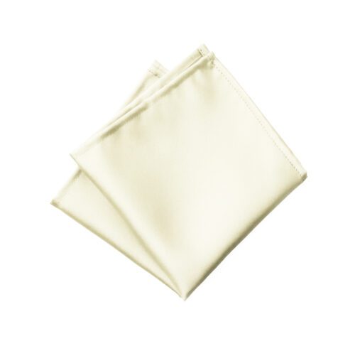 Fellini Plain Ivory Pocket Square