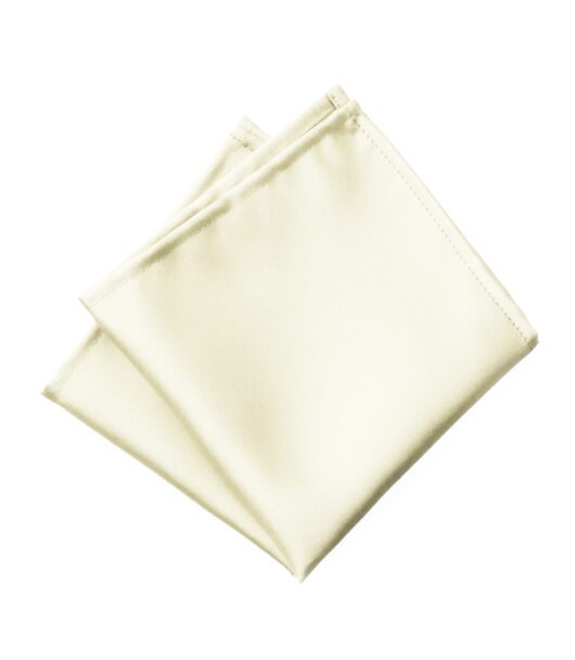 Fellini Plain Ivory Pocket Square