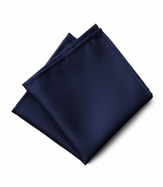 Fellini Plain Navy Pocket Square