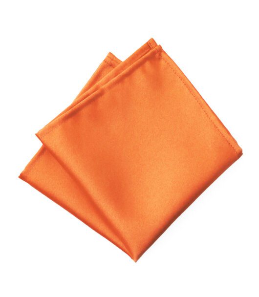 Fellini Plain Orange Pocket Square