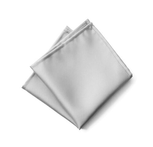 Fellini Plain Silver Pocket Square