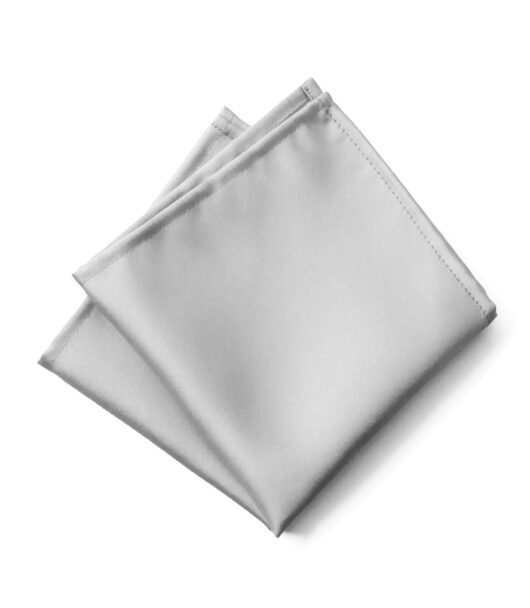 Fellini Plain Silver Pocket Square