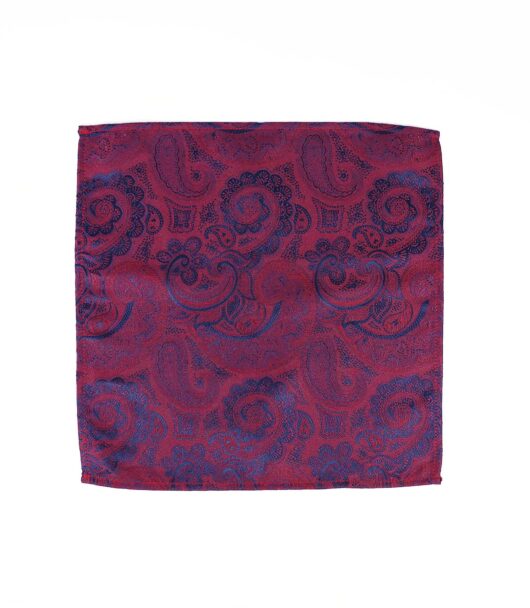 Burgundy Paisley Pocket Square