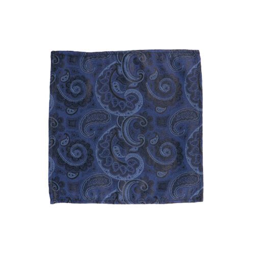 Navy Paisley Pocket Square