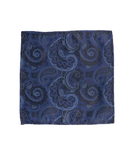 Navy Paisley Pocket Square